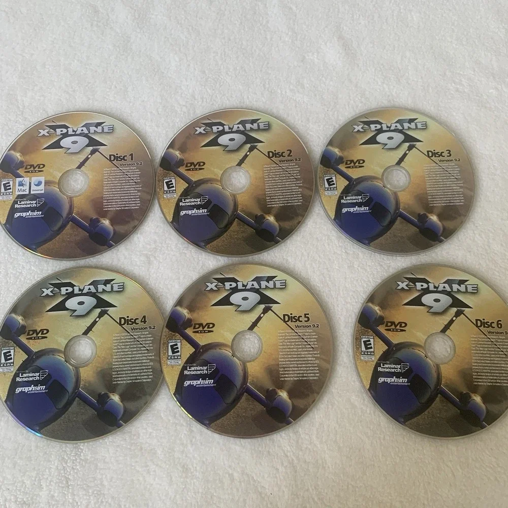 X-Plane 9 (PC, 2008) Flight Simulator 6 Disc Set